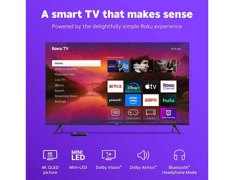Roku 55R6C7 TV 139.7 cm (55") 4K Ultra HD Smart TV Wi-Fi Black