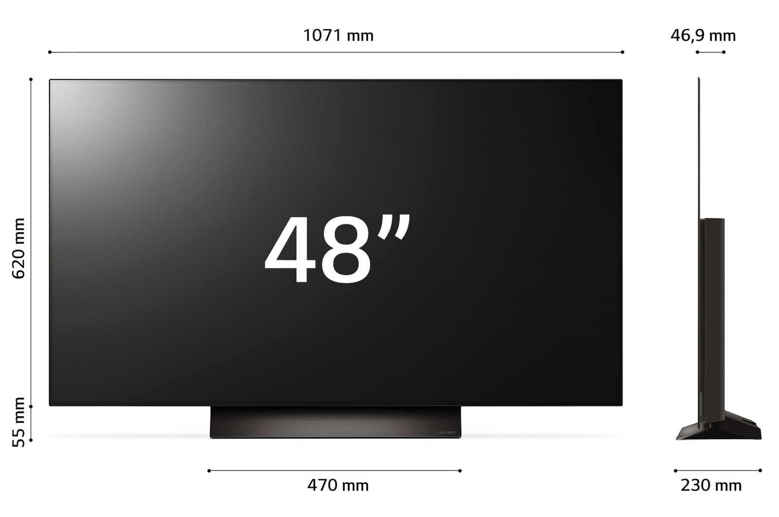 LG OLED48C43LA TV 121.9 cm (48") 4K Ultra HD Smart TV Wi-Fi Black