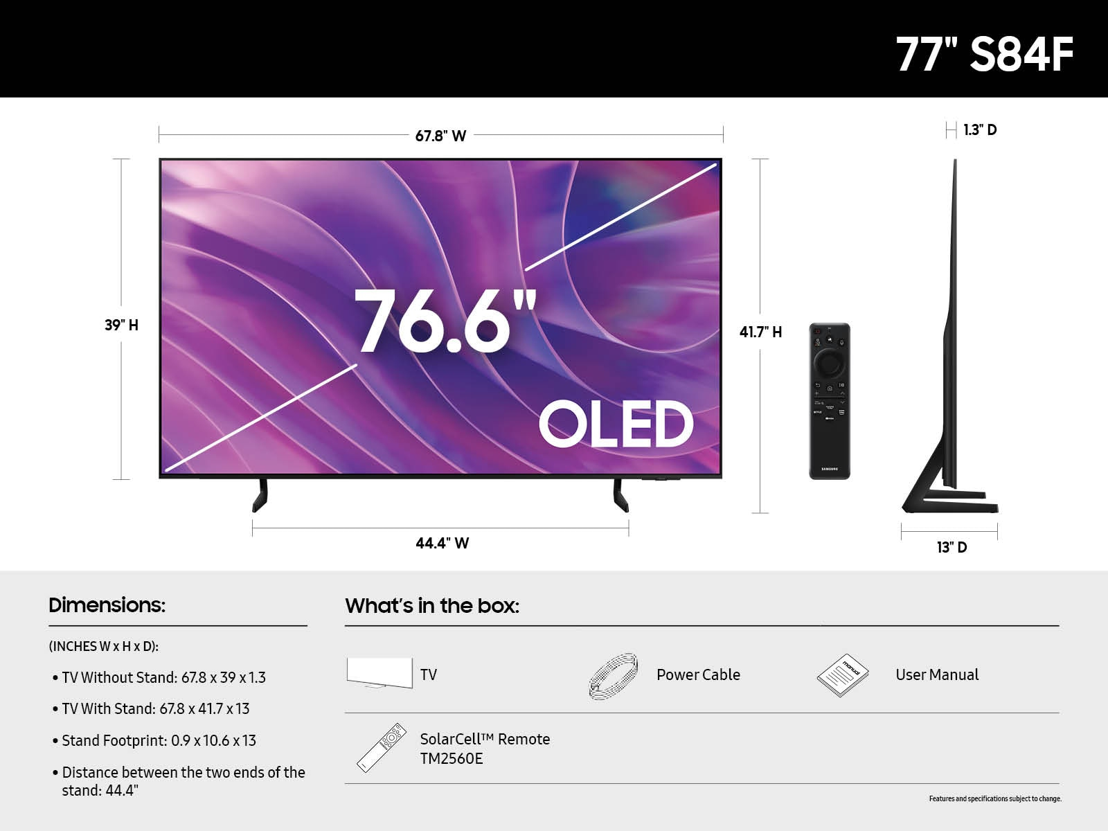 Samsung Series 8 QN77S84FAEXZA TV 195.6 cm (77") 4K Ultra HD Smart TV Wi-Fi Black