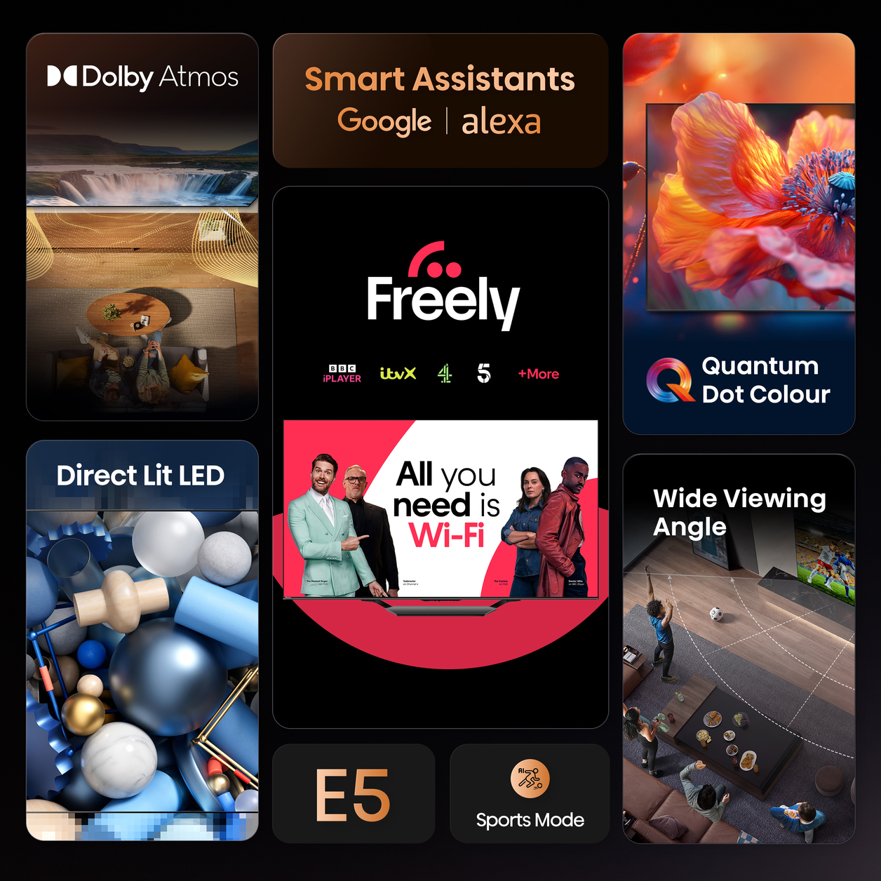 Hisense 32" E5QTUK QLED FHD Smart TV with Freely