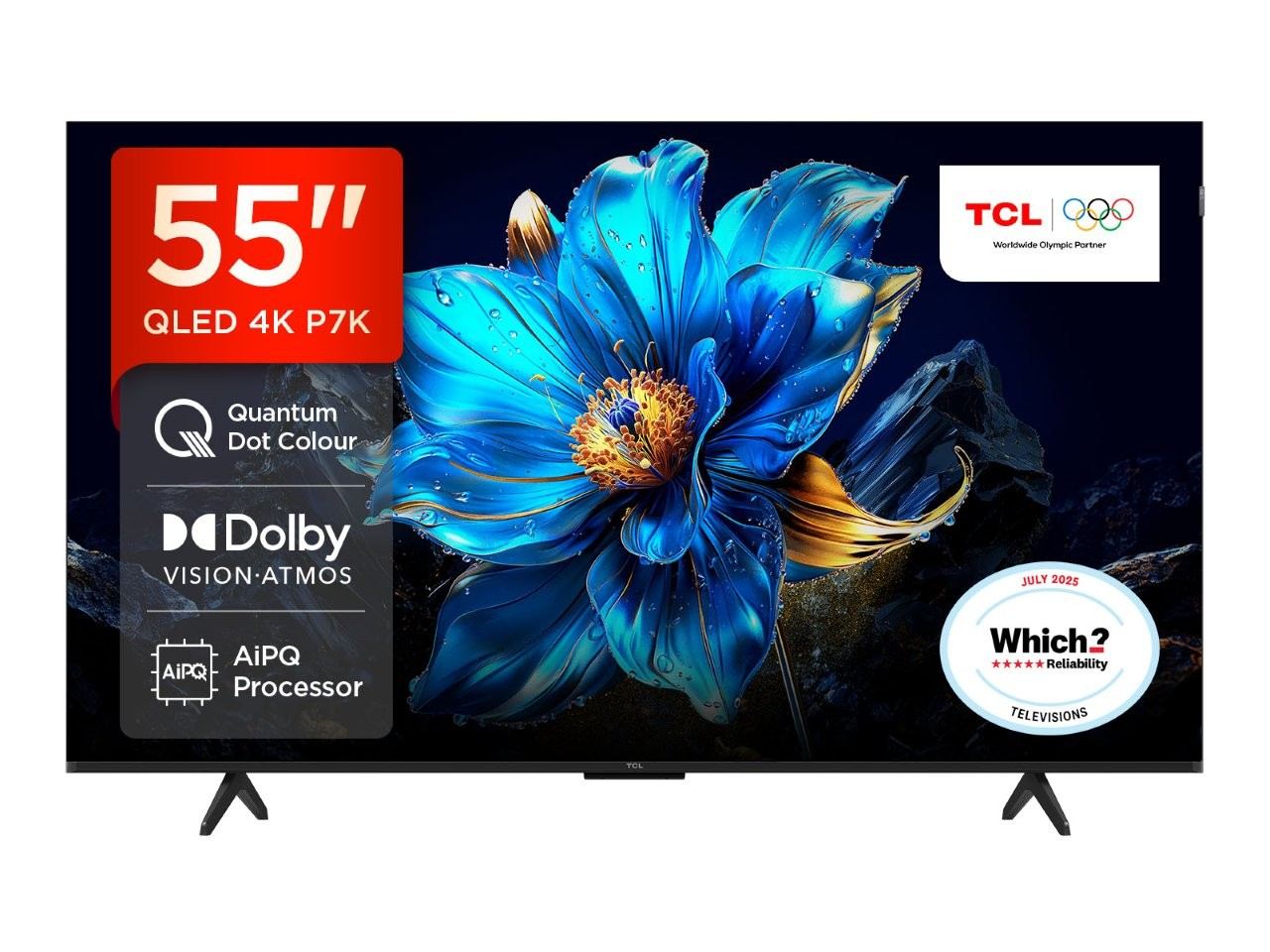 TCL 55P7K-UK TV 139.7 cm (55") 4K Ultra HD Smart TV Wi-Fi Metallic 350 cd/m²