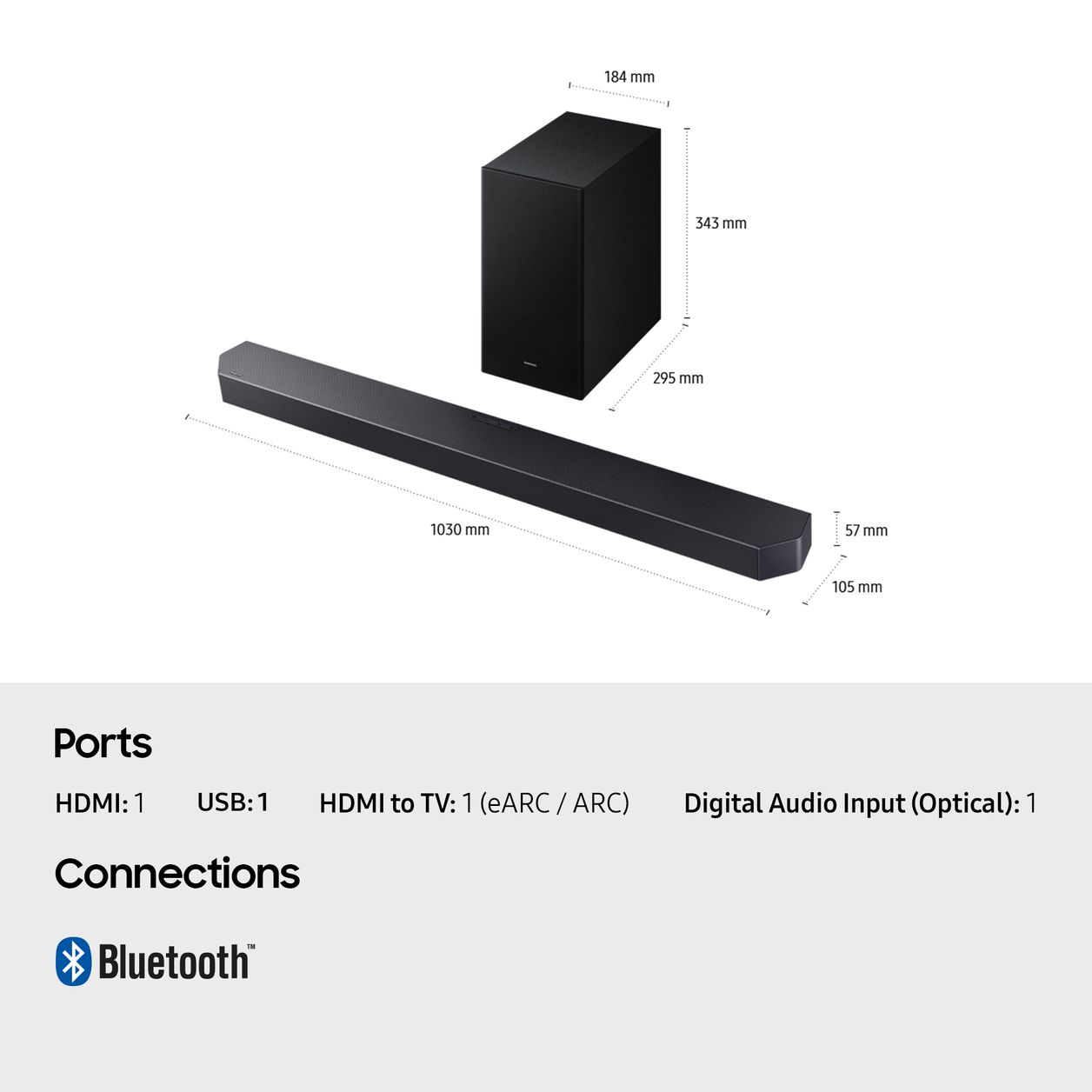 Samsung HW-Q600F/XU soundbar speaker Black 3.1.2 channels 380 W