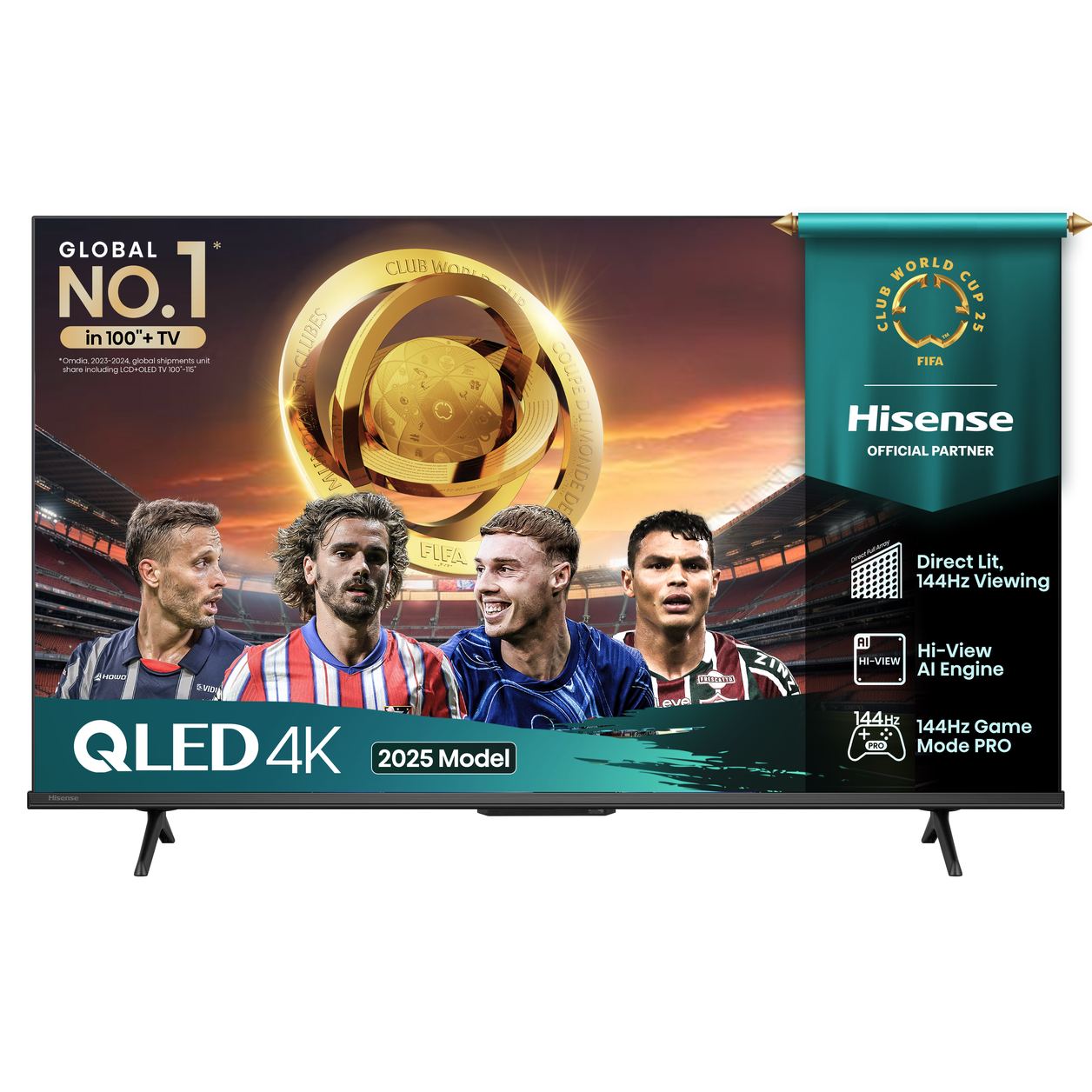 Hisense 50" E7QTUK PRO 144Hz QLED Smart AI TV with Freely