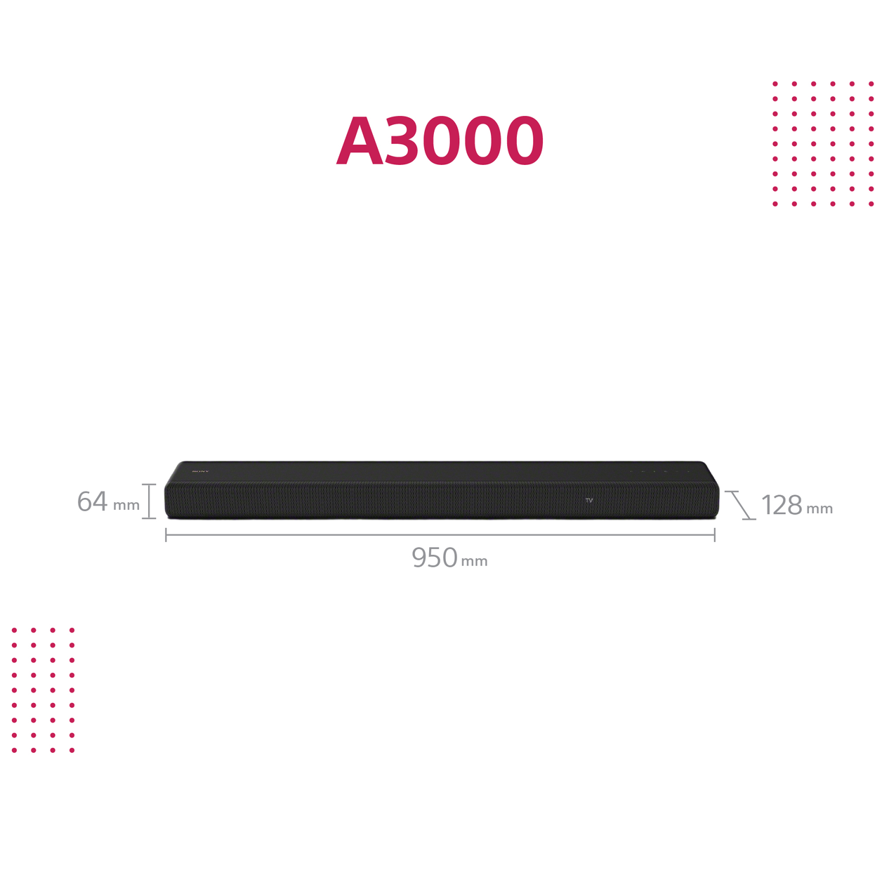 Sony HT-A3000 soundbar speaker Black 3.1 channels