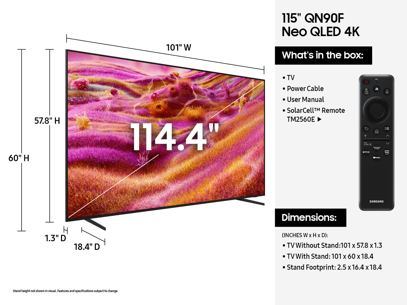 Samsung QN90F QN115QN90FFXZA TV 2.92 m (115") 4K Ultra HD Smart TV Wi-Fi Black