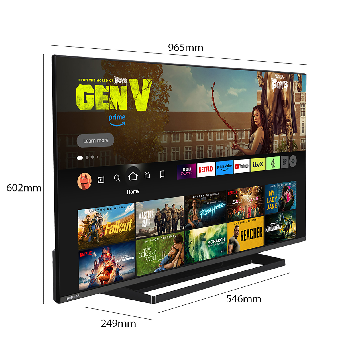 Toshiba 43UF3F53DB TV 109.2 cm (43") 4K Ultra HD Smart TV Black 250 cd/m²