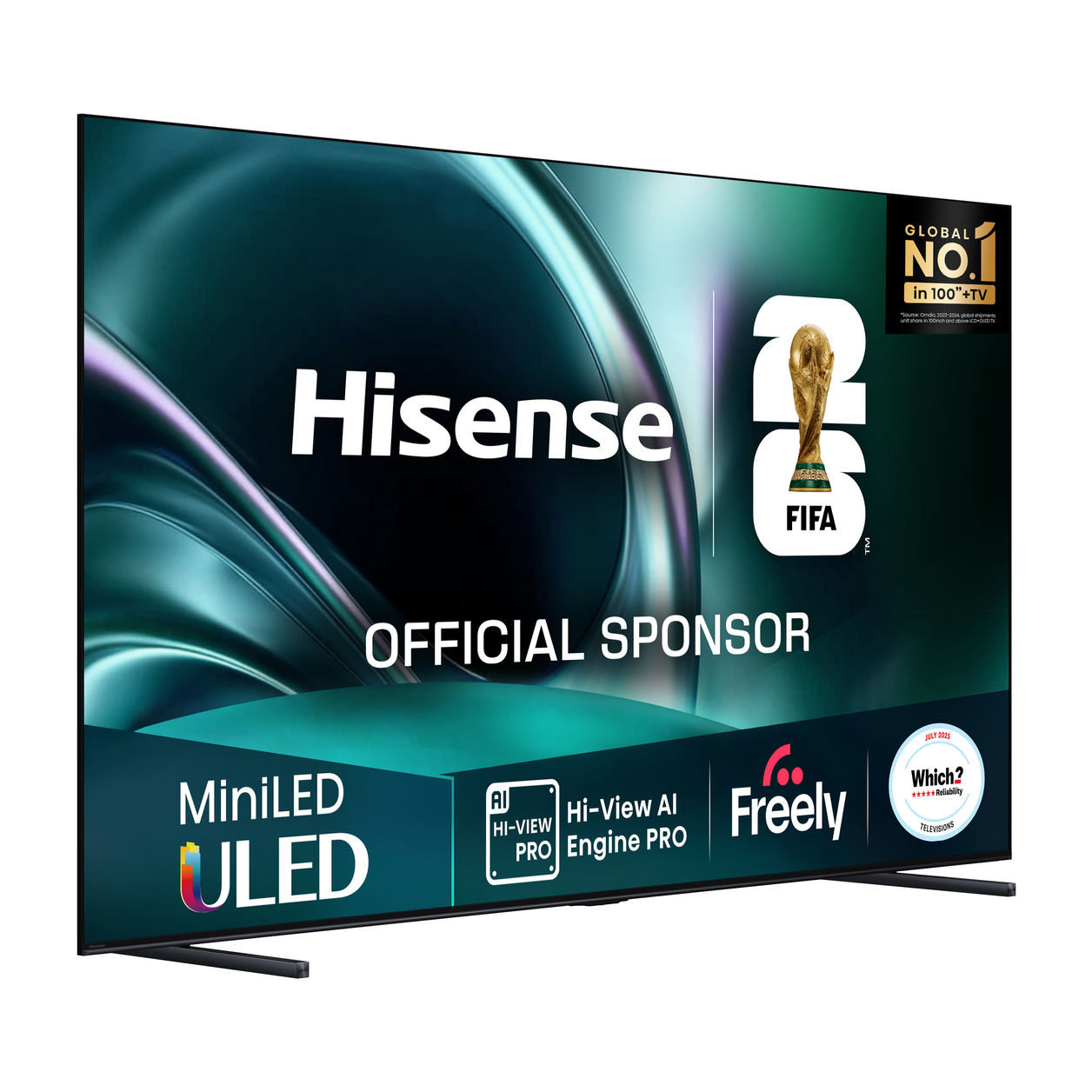 Hisense 100" U7QTUK MiniLED 144Hz Smart AI TV with Freely