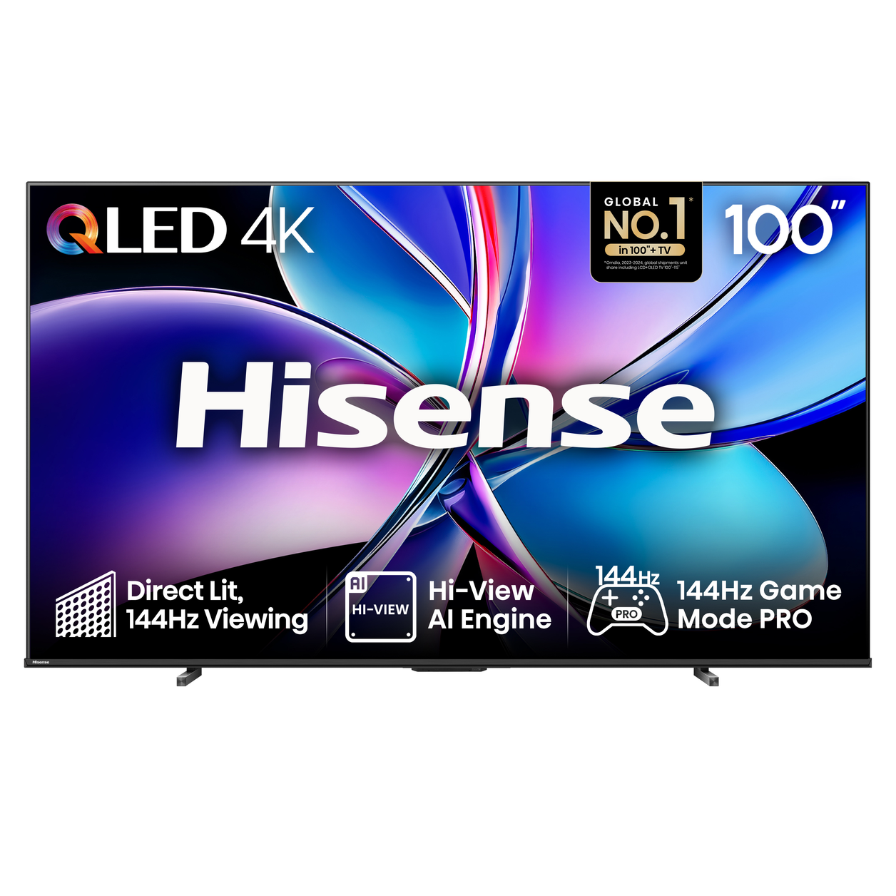 Hisense 100" E7QTUK PRO 144Hz QLED Smart AI TV with Freely