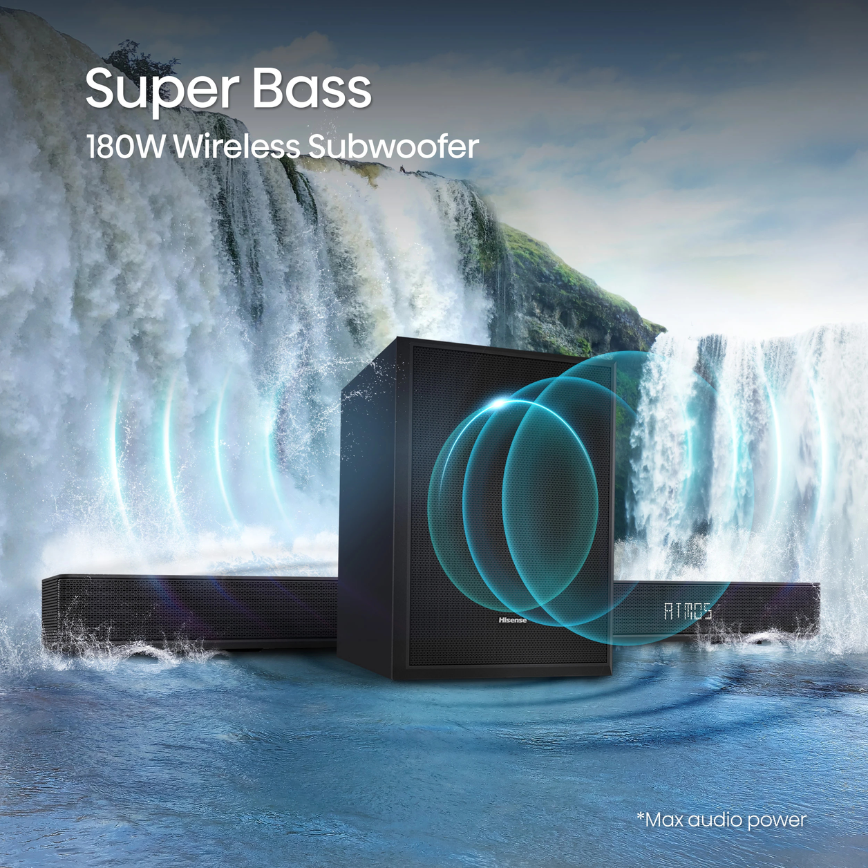 Hisense AX3125H soundbar speaker Black 3.1.2 channels 440 W