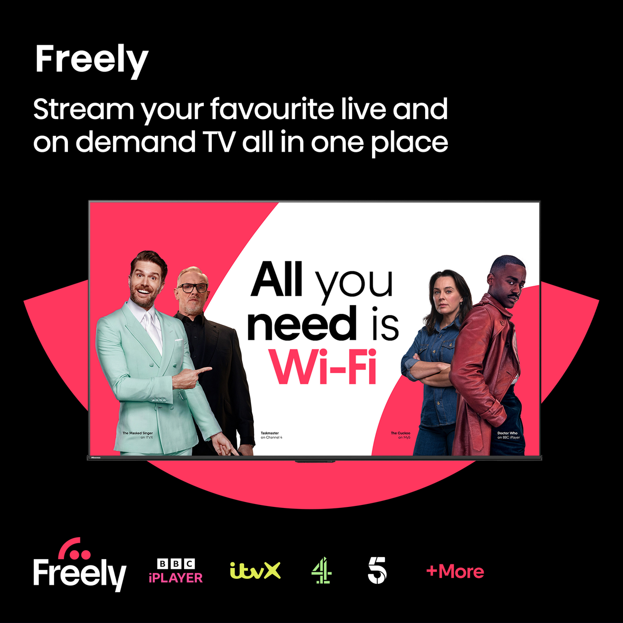 Hisense 65A6QTUK TV 165.1 cm (65") 4K Ultra HD Smart TV Wi-Fi Black 330 cd/m²