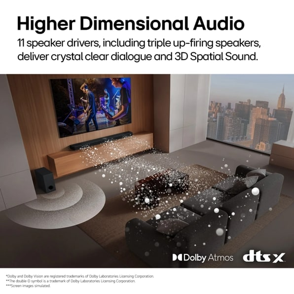 LG S90TY soundbar speaker Black 5.1.3 channels