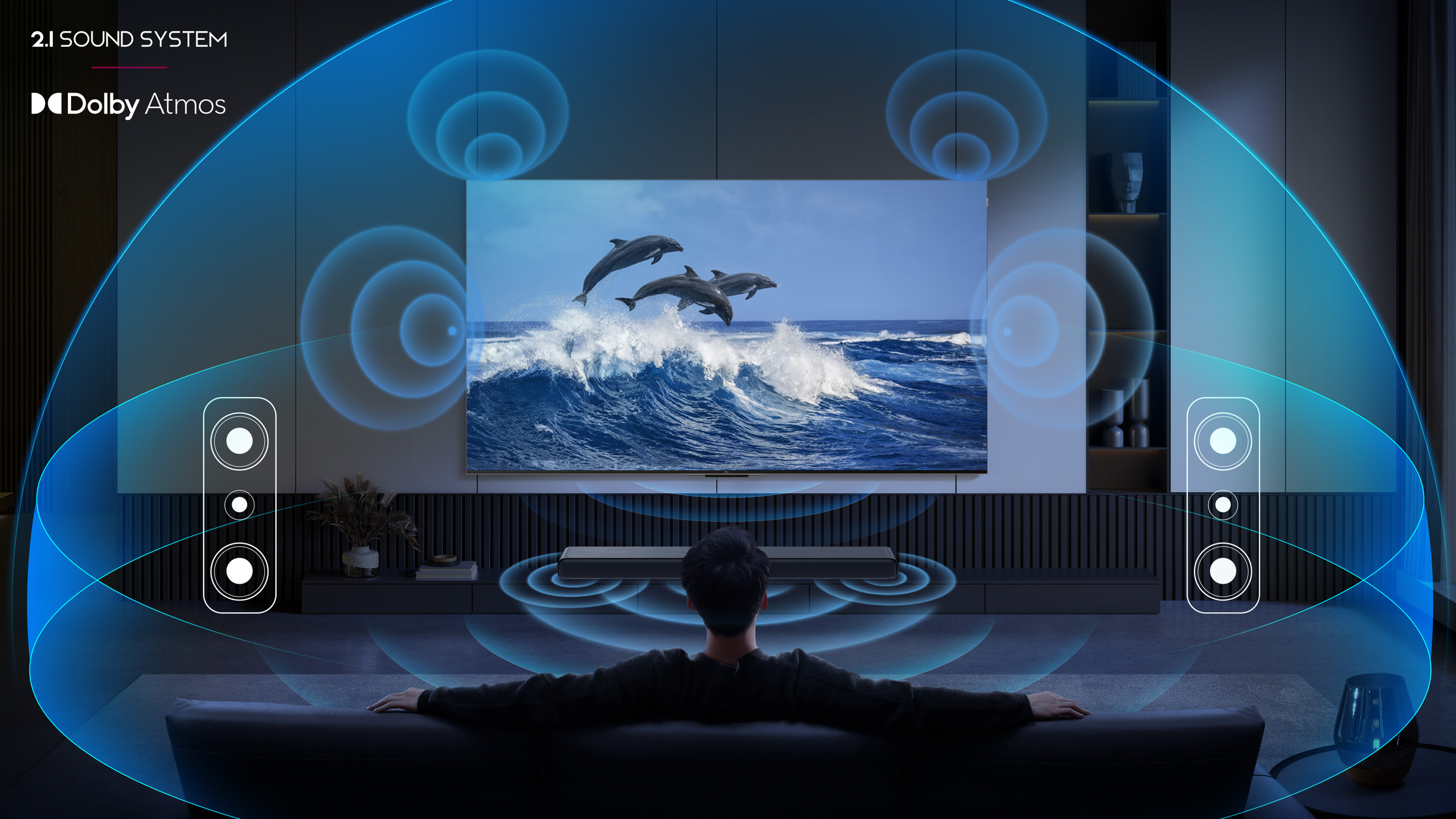 TCL S S55H Class 2.1 Channel Sound Bar with Dolby Atmos, Wireless Subwoofwer, and Bluetooth Music Streaming