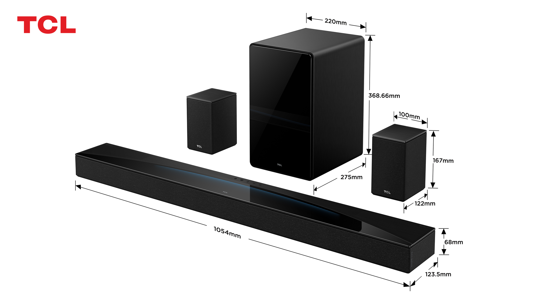 TCL Q Q85H Class 7.1.4 Channel Sound Bar with Dolby Atmos