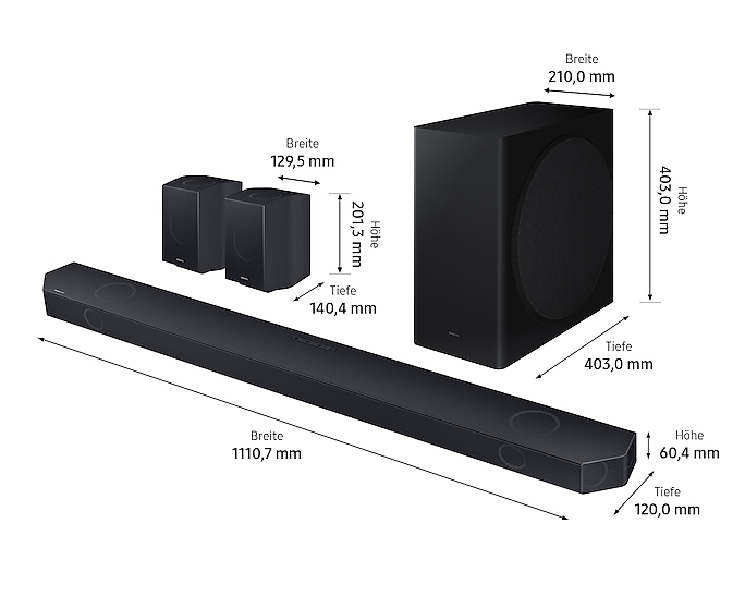 Samsung Q-Soundbar Black 9.1.4 channels 540 W