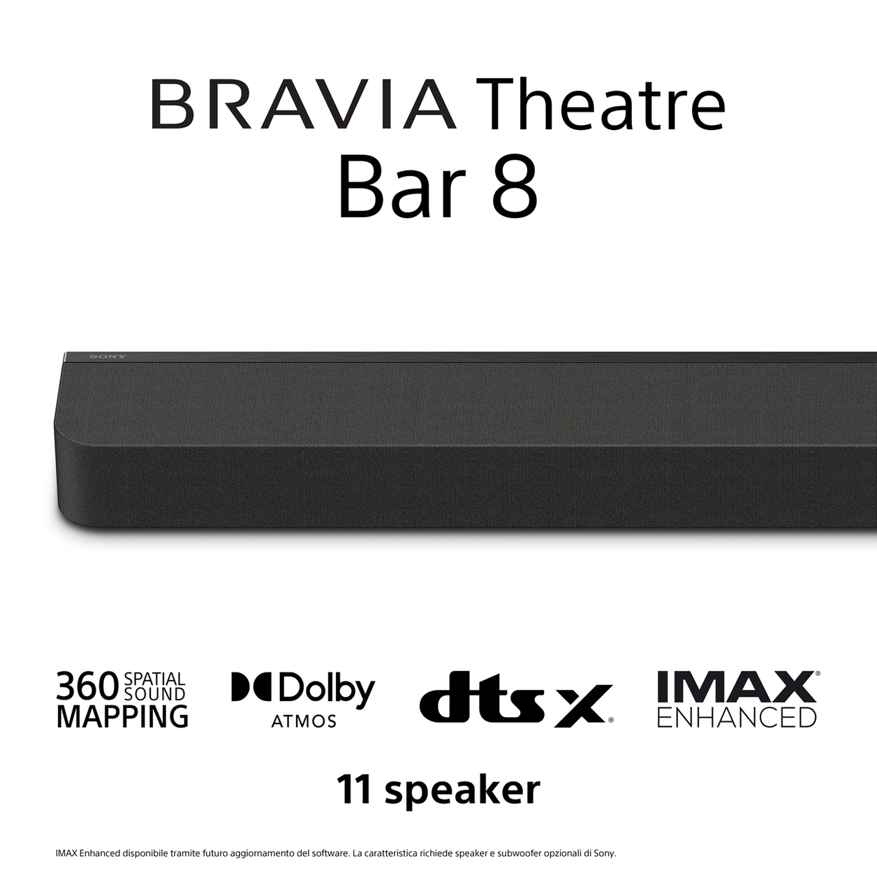 Sony BRAVIA Theatre Bar 8 – Dolby Atmos soundbar, 11 Speaker, Wi-Fi, Bluetooth, 360 Spatial Sound Mapping