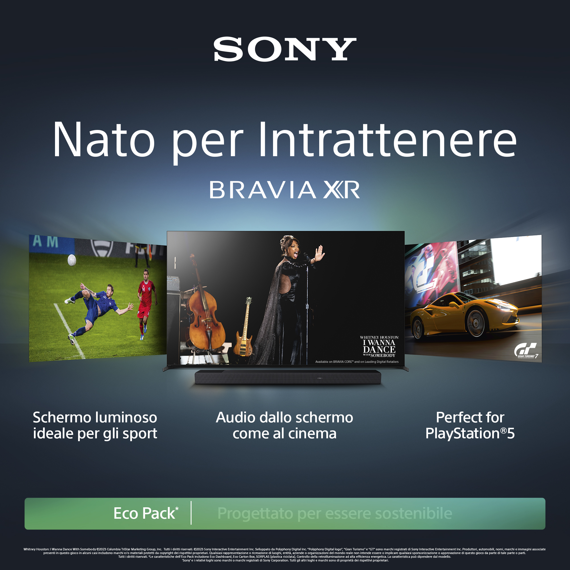 Sony BRAVIA XR | XR-85X95L | Mini LED | 4K HDR | Google TV | ECO PACK | BRAVIA CORE | Perfect for PlayStation5 | Aluminium Seamless Edge Design