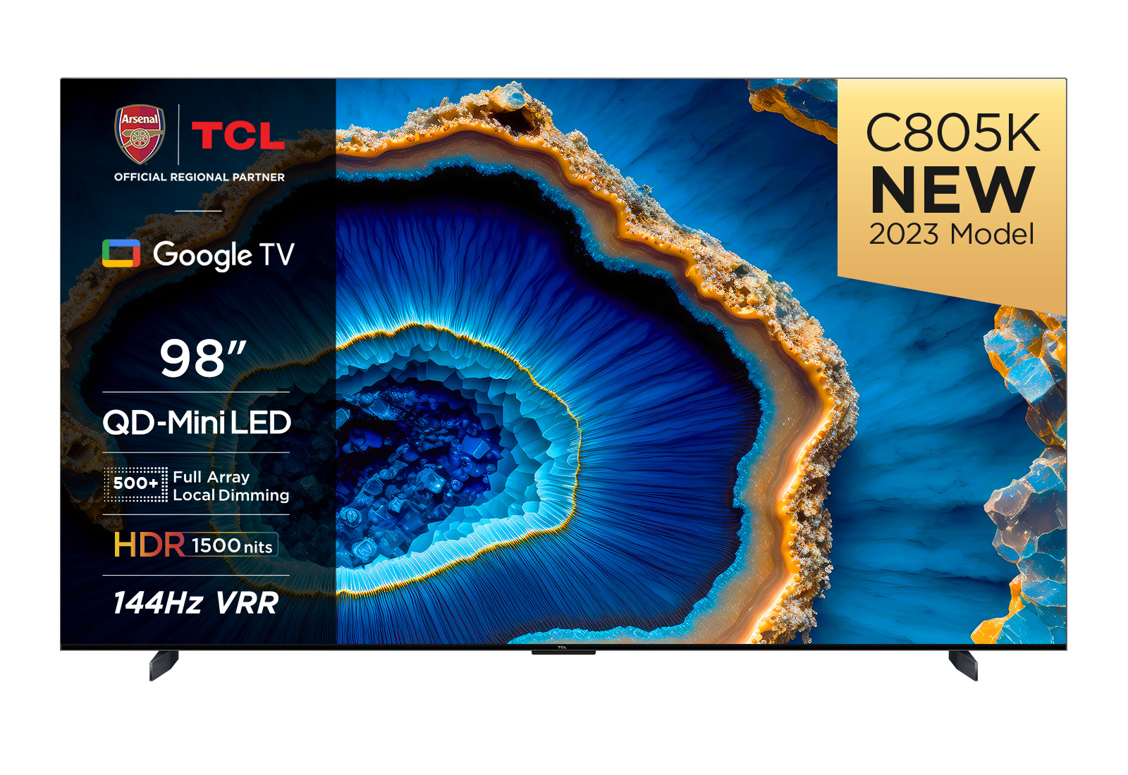 TCL C80 Series 98C805K TV 2.49 m (98") 4K Ultra HD Smart TV Wi-Fi Black 1500 cd/m²