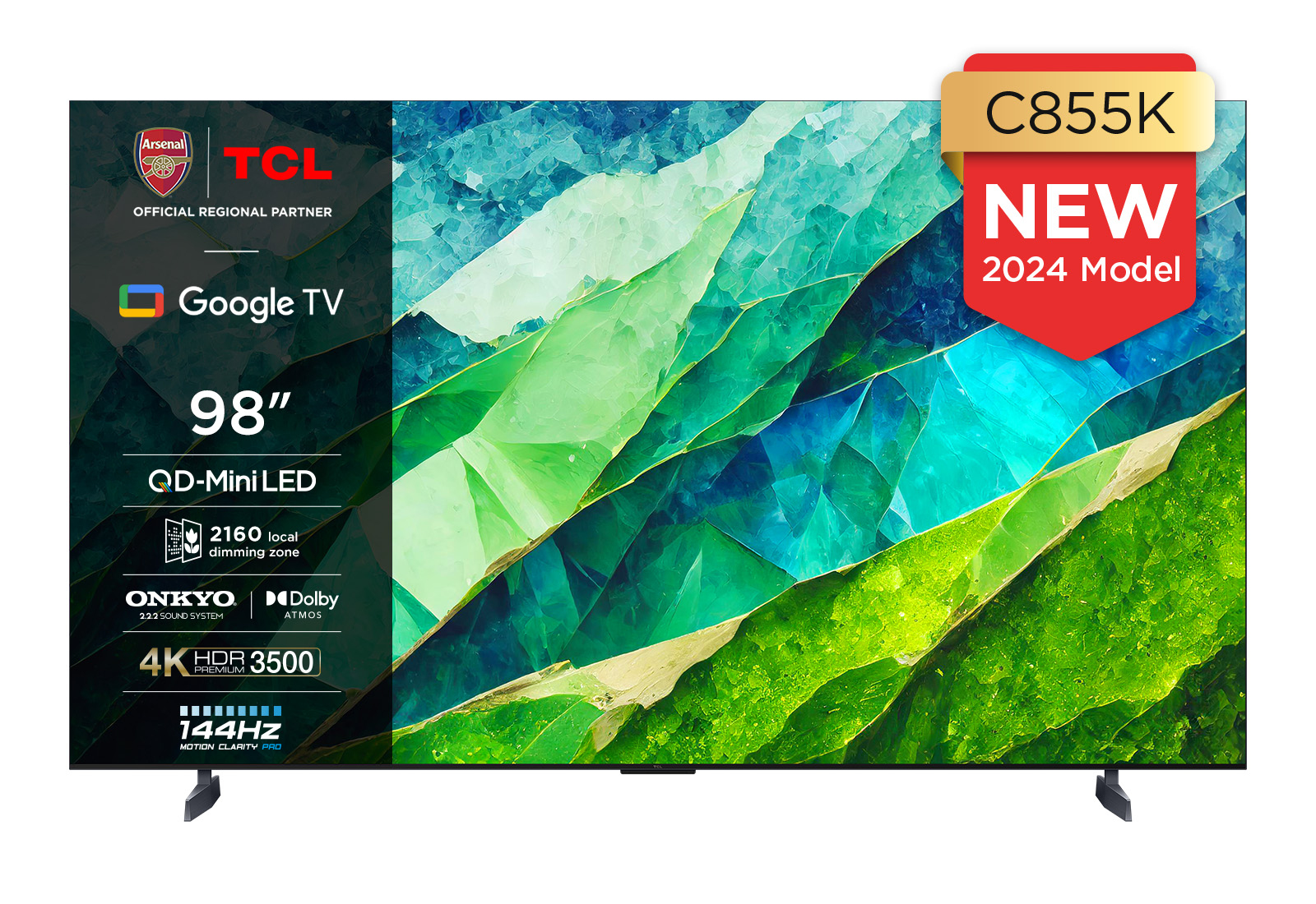 TCL 98C855K TV 2.49 m (98") 4K Ultra HD Smart TV Wi-Fi Titanium 3500 cd/m²
