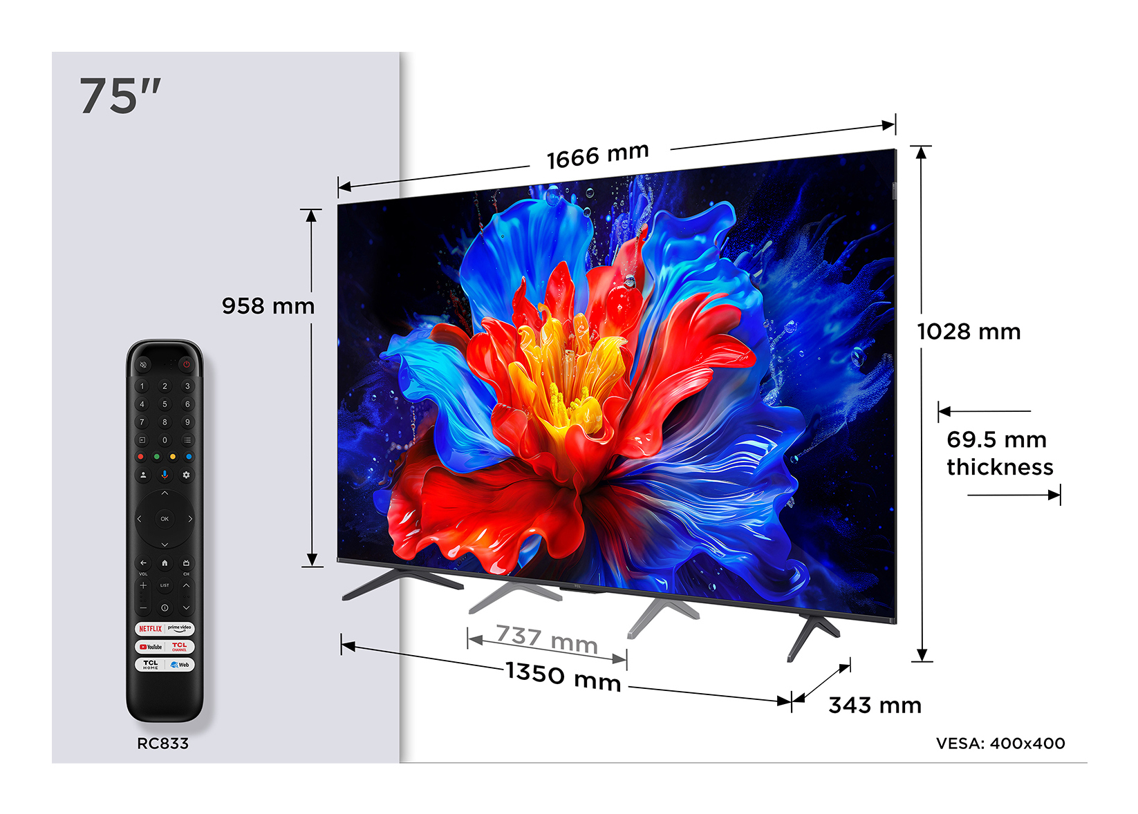 TCL P8K 75P8K 75" 4K QLED HDR Smart TV