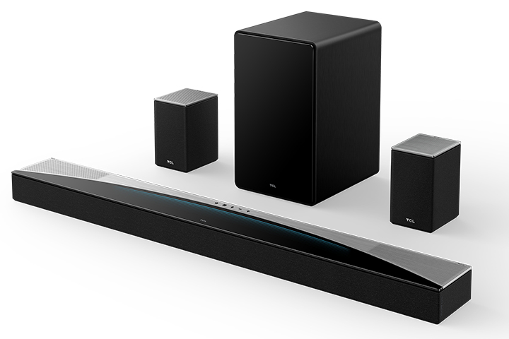 TCL 8 Q85H Q Class 7.1.4 Channel Sound Bar with Dolby Atmos, Wireless Subwoofwer, and Wireless Surround Speakers