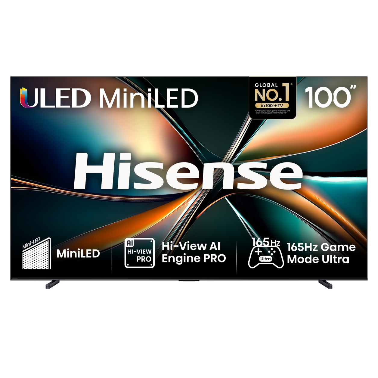 Hisense 100U7QTUK TV 2.54 m (100") 4K Ultra HD Smart TV Wi-Fi Black 450 cd/m²
