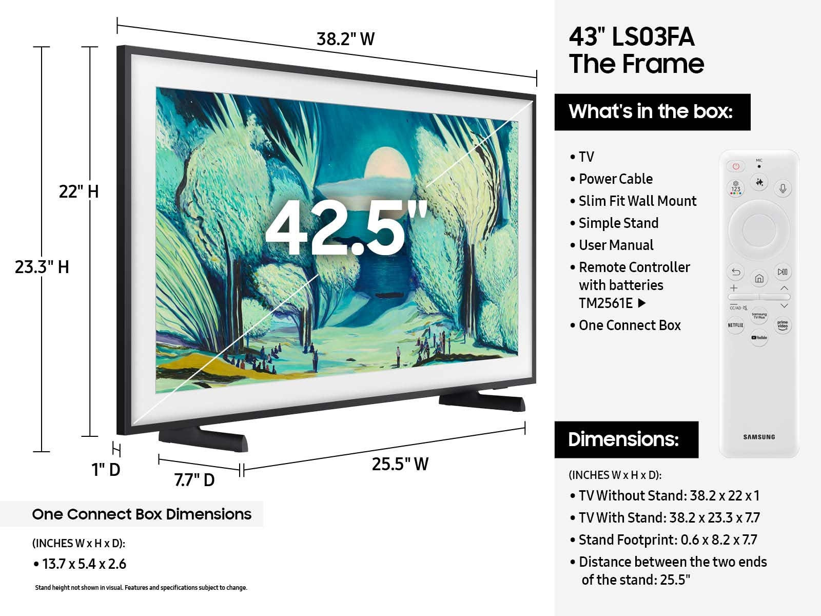 Samsung The Frame QN43LS03FAF 109.2 cm (43") 4K Ultra HD Smart TV Wi-Fi Black