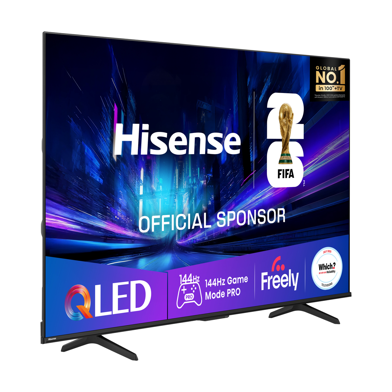 Hisense 55" E78QTUK PRO 144Hz QLED Smart AI TV with Freely