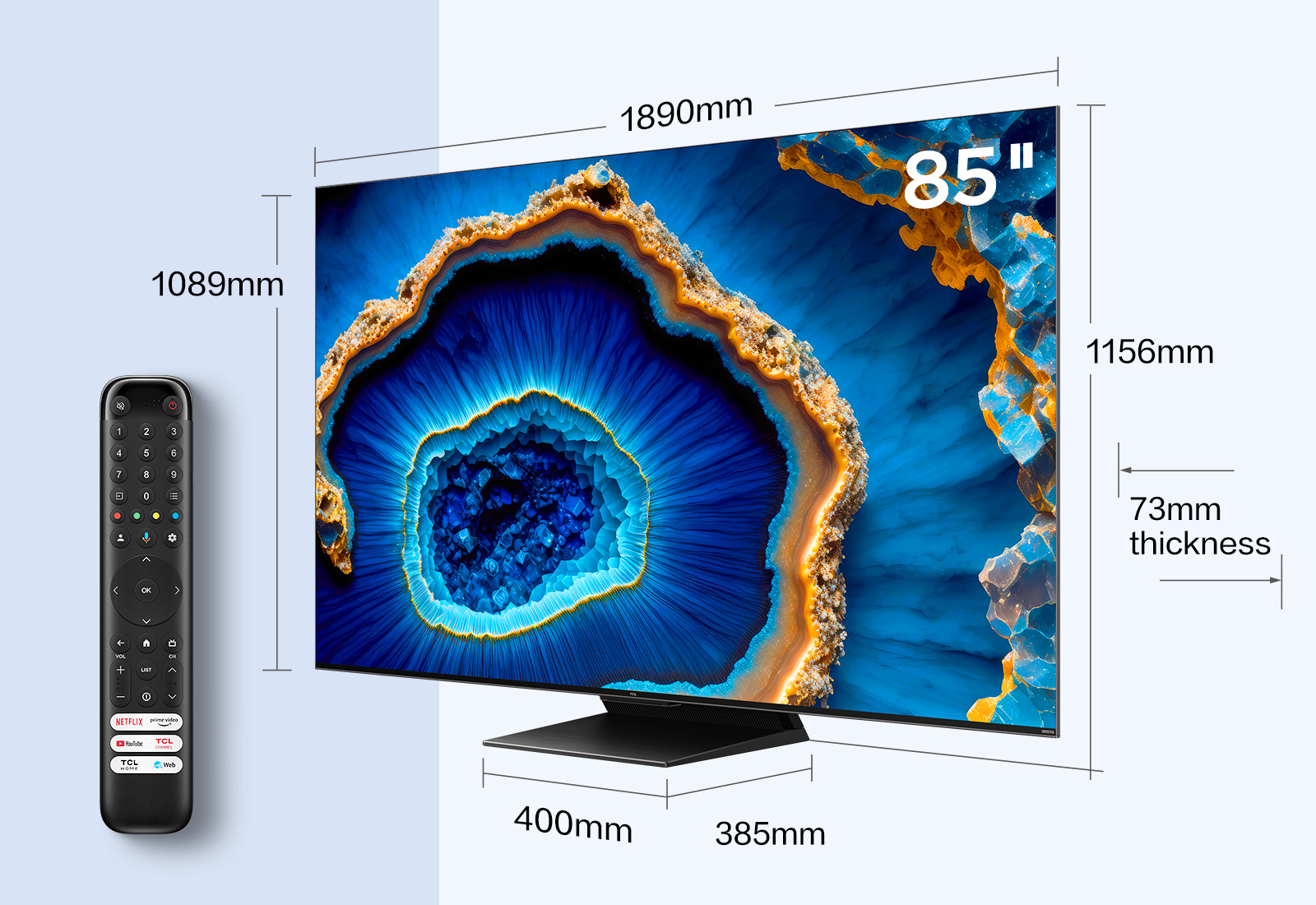 TCL C80 85C805K TV 2.16 m (85") 4K Ultra HD Smart TV Wi-Fi Black 1500 cd/m²