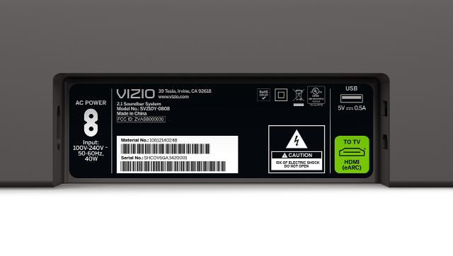 VIZIO SV210Y-0808 soundbar speaker Black 2.1 channels