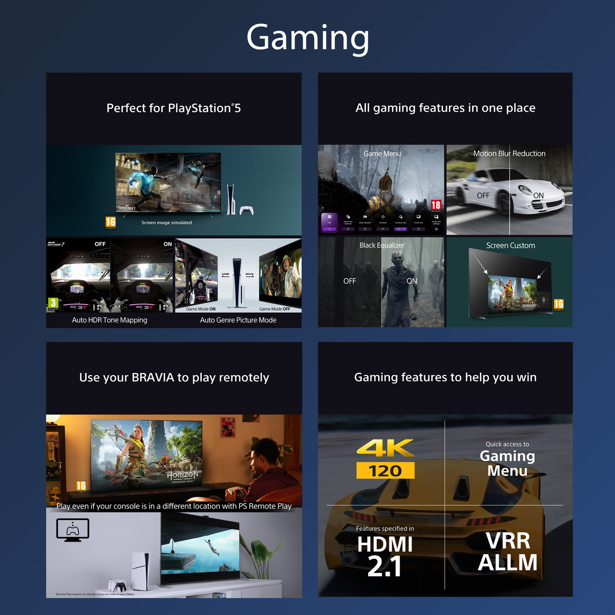 Sony K85XR70PU TV 2.16 m (85") 4K Ultra HD Smart TV Wi-Fi Black