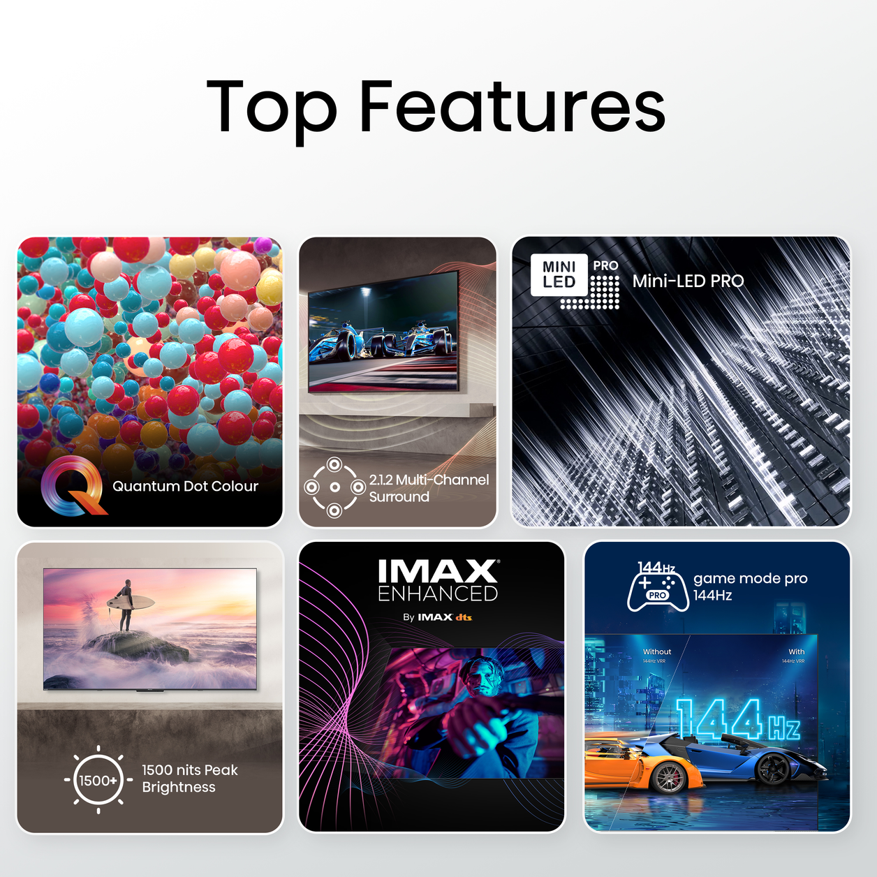 Hisense 55U8KQTUK TV 139.7 cm (55") 4K Ultra HD Smart TV Wi-Fi Grey 1500 cd/m²