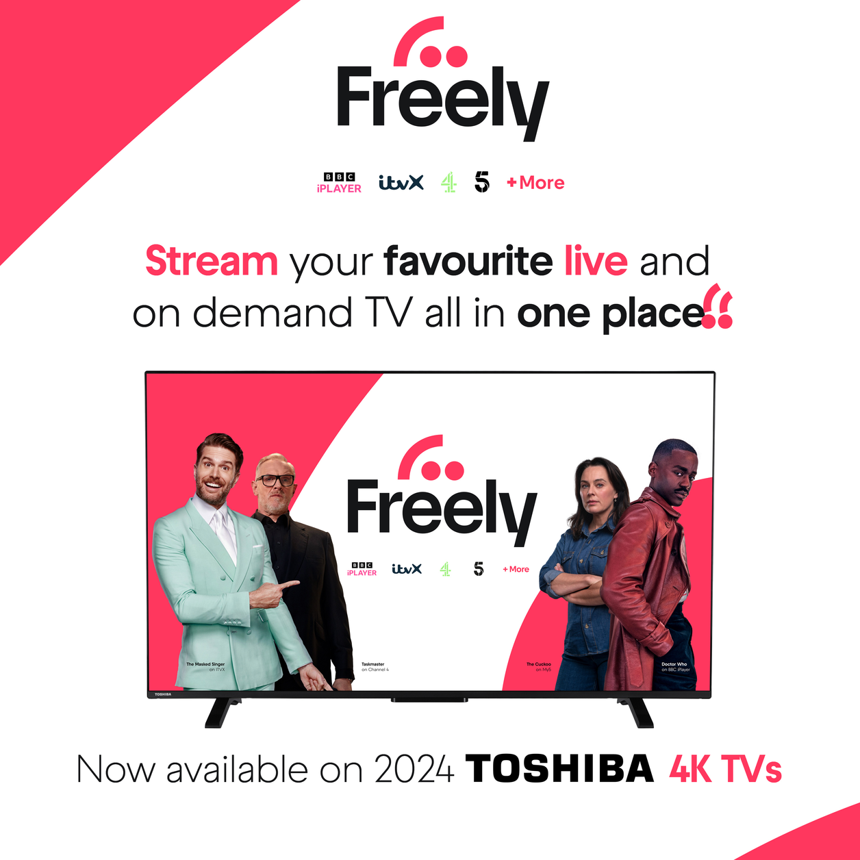 Toshiba 65UV2F53DBU TV 165.1 cm (65") 4K Ultra HD Smart TV Wi-Fi Black 350 cd/m²