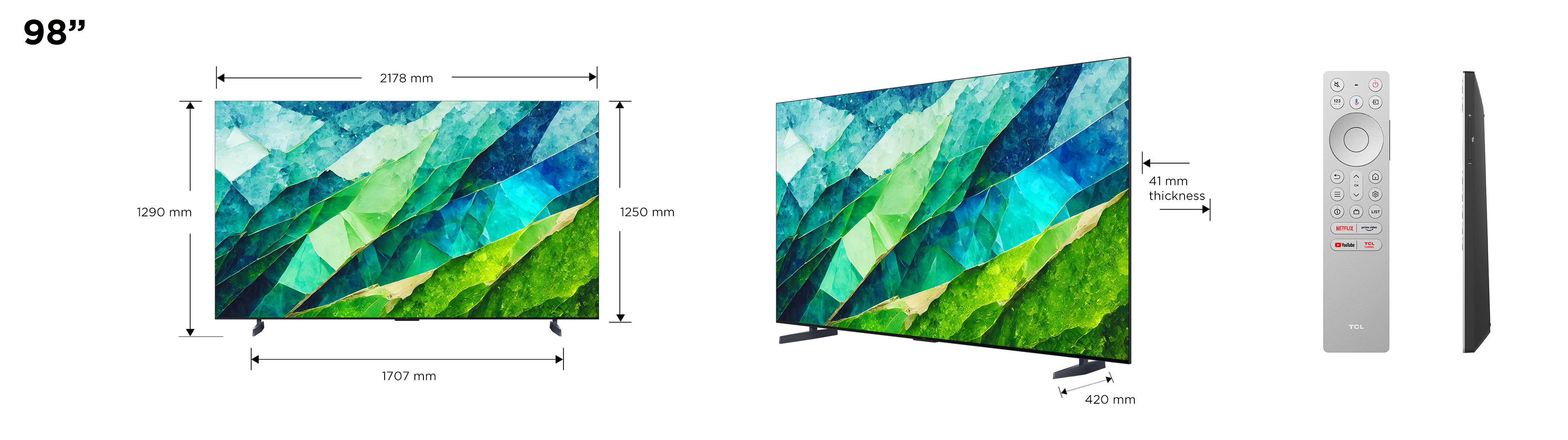 TCL 85C855K TV 2.16 m (85") 4K Ultra HD Smart TV Wi-Fi Black 3500 cd/m²