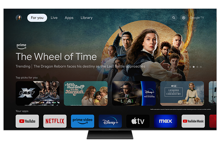 TCL QM7 85QM751G TV 2.16 m (85") 4K Ultra HD Smart TV Wi-Fi Black 2400 cd/m²