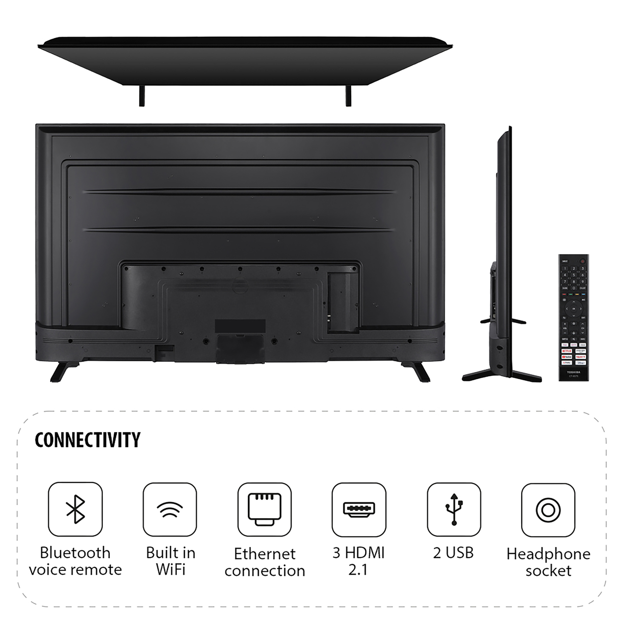 Toshiba 65UV2F53DBU TV 165.1 cm (65") 4K Ultra HD Smart TV Wi-Fi Black 350 cd/m²