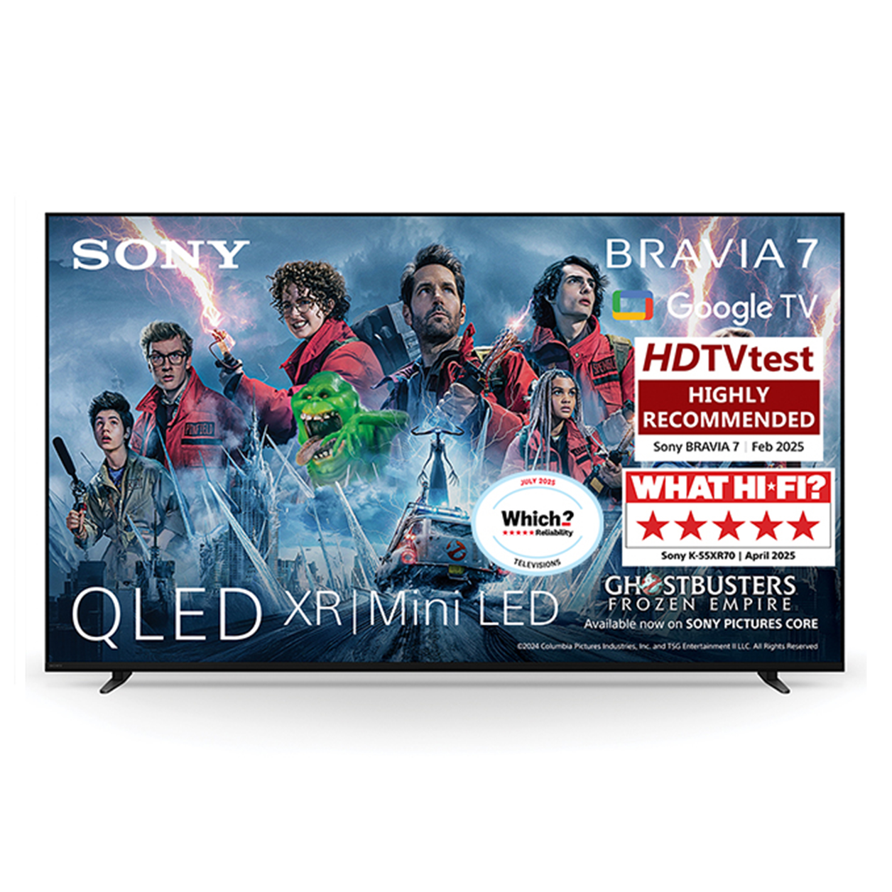 Sony BRAVIA 7 QLED (XR l Mini LED) 55 Inch 4K HDR Google Smart TV (2024) | Gaming Features for PlayStation 5, IMAX Enhanced, Dolby Vision Atmos, Chromecast, AirPlay, 120Hz