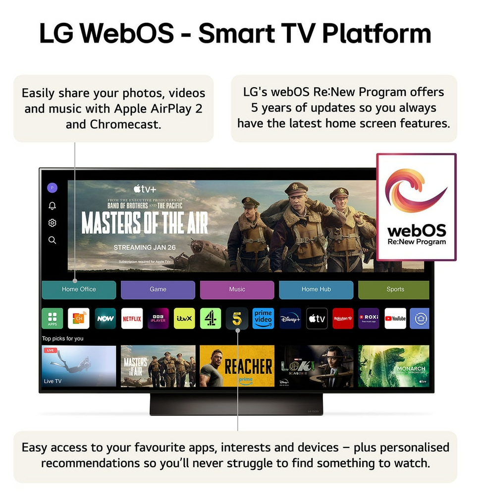 LG OLED evo C4 OLED55C44LA TV 139.7 cm (55") 4K Ultra HD Smart TV Wi-Fi Black