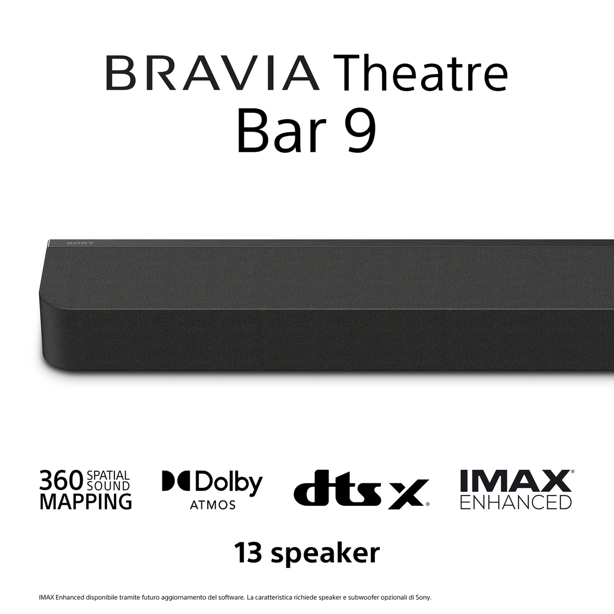 Sony BRAVIA Theatre Bar 9 – Dolby Atmos® soundbar, 13 speaker, Wi-Fi®, Bluetooth®, 360 Spatial Sound Mapping