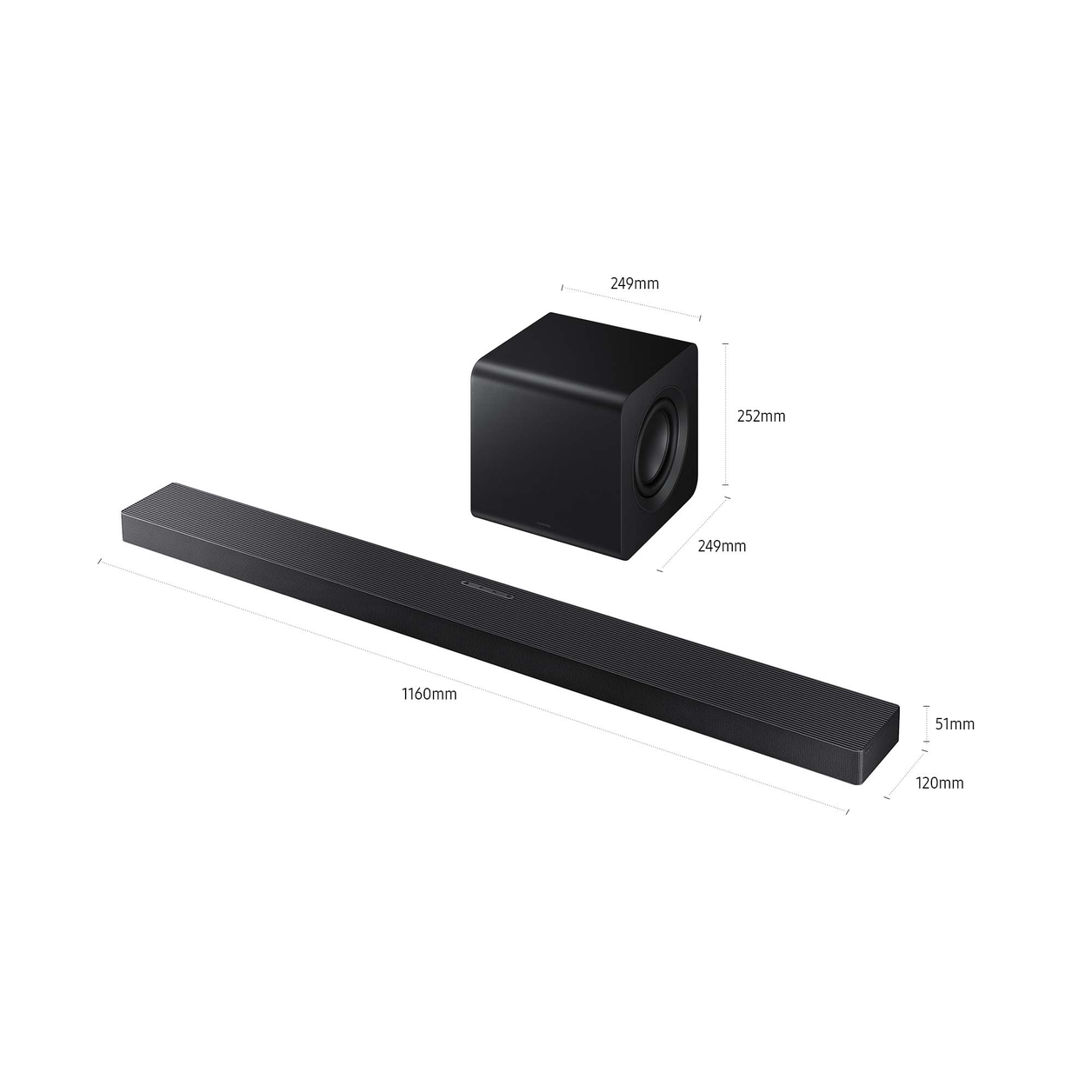 Samsung HW-QS700F/ZF soundbar speaker Black 3.1.2 channels 345 W