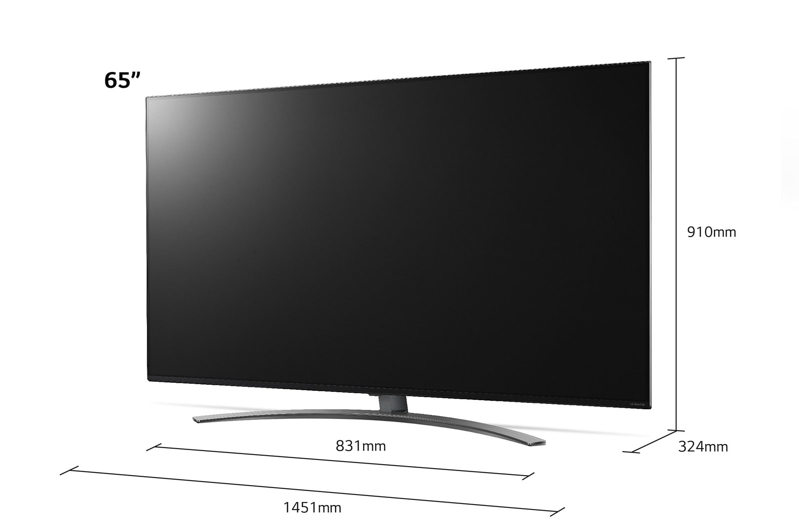 LG NanoCell NANO86 65NANO866NA TV 165.1 cm (65") 4K Ultra HD Smart TV Wi-Fi Black, Stainless steel Rollable display