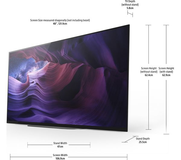 Sony KD48A9BU TV 124.5 cm (49") 4K Ultra HD Smart TV Wi-Fi Black