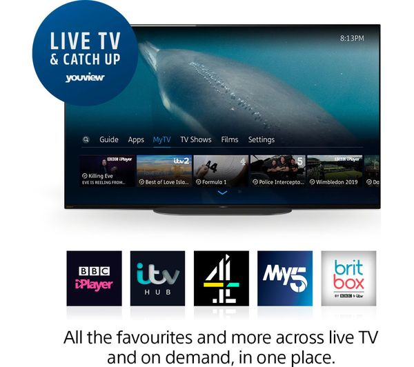 Sony KD48A9BU TV 124.5 cm (49") 4K Ultra HD Smart TV Wi-Fi Black