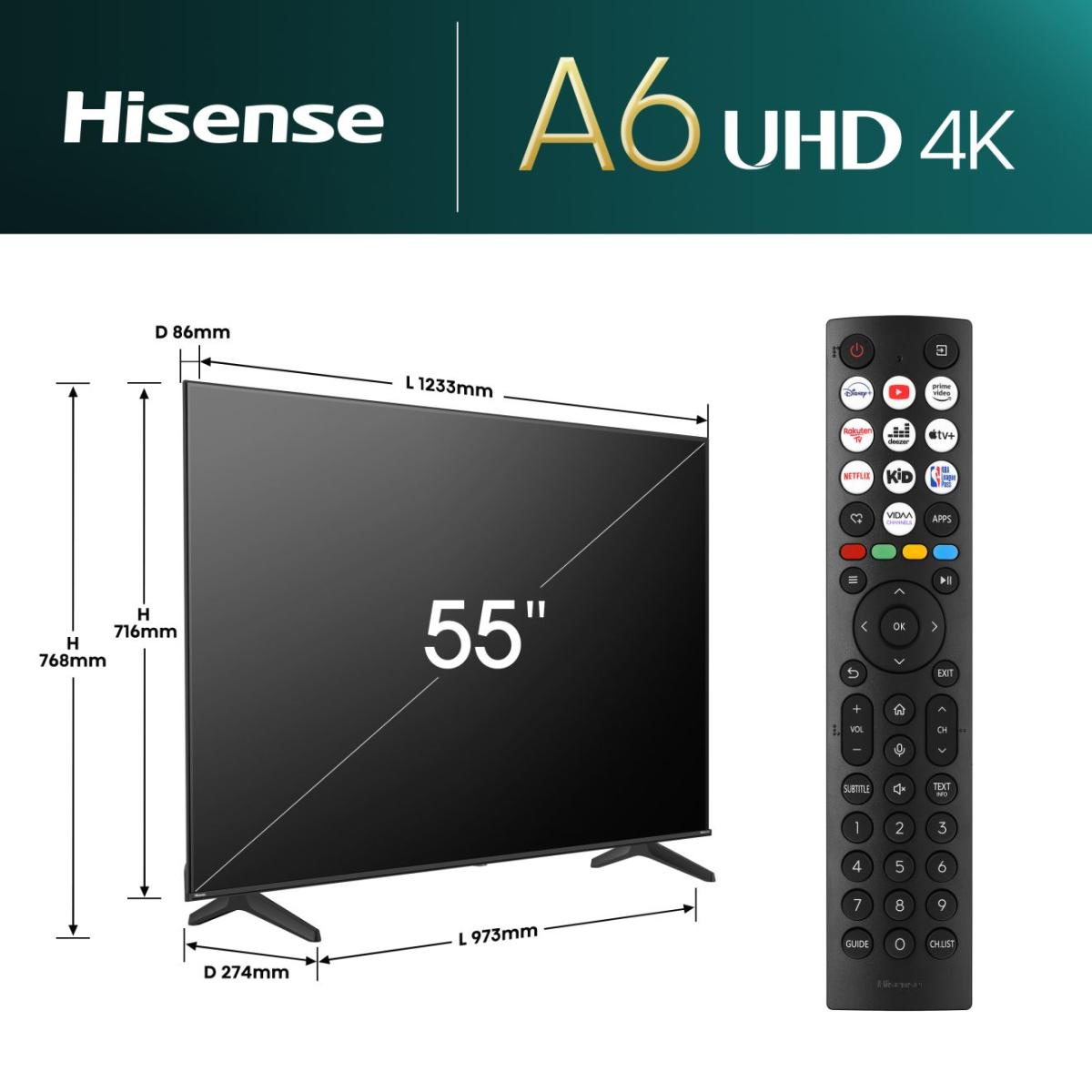 Hisense UHD 4K TV 55A6N ČR