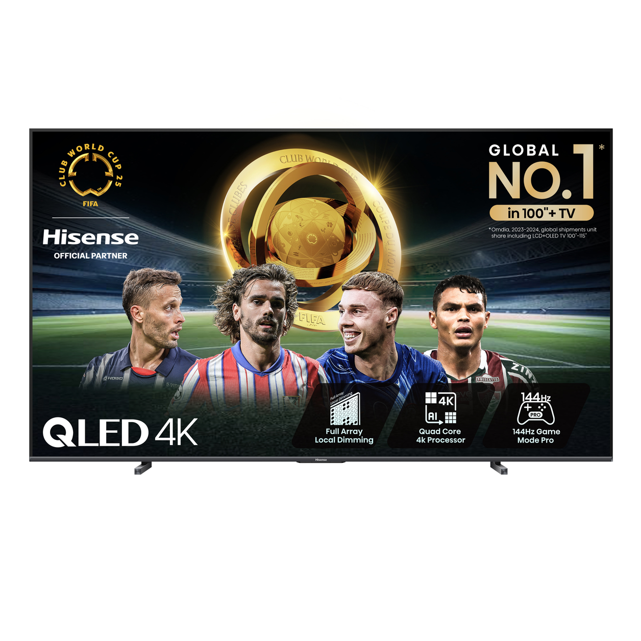 Hisense 100E7NQTUK PRO TV 2.54 m (100") 4K Ultra HD Smart TV Wi-Fi Grey 500 cd/m²