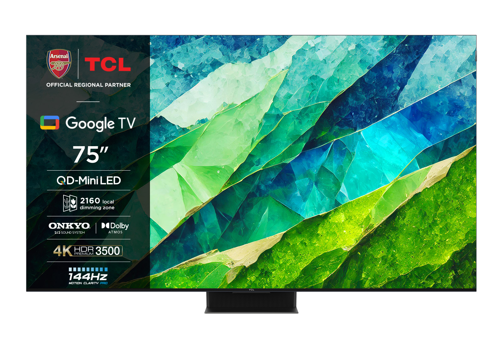 TCL 75C855K TV 190.5 cm (75") 4K Ultra HD Smart TV Wi-Fi Black 3500 cd/m²