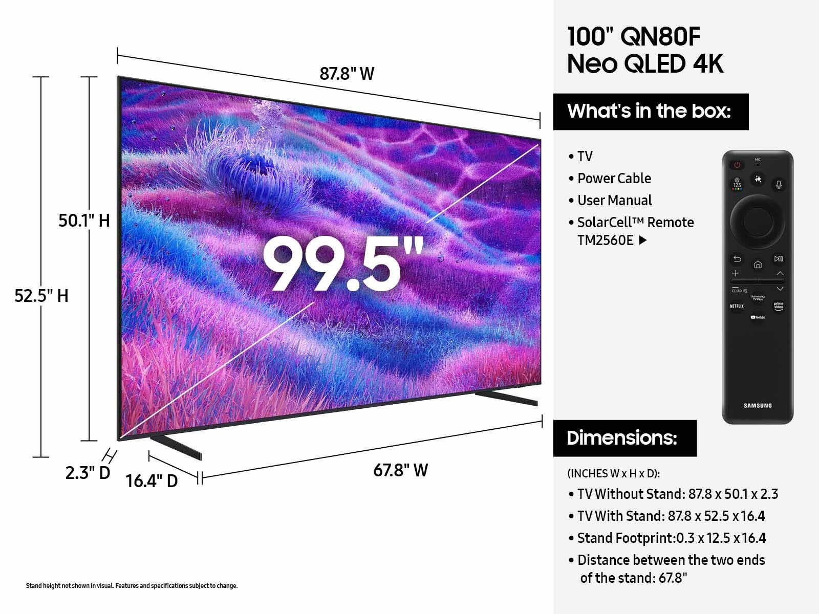 Samsung Neo QN100QN80FFXZA TV 2.54 m (100") 4K Ultra HD Smart TV Wi-Fi Black