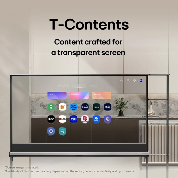 LG SIGNATURE OLED77T4PUA TV 195.6 cm (77") 4K Ultra HD Smart TV Wi-Fi Transparent