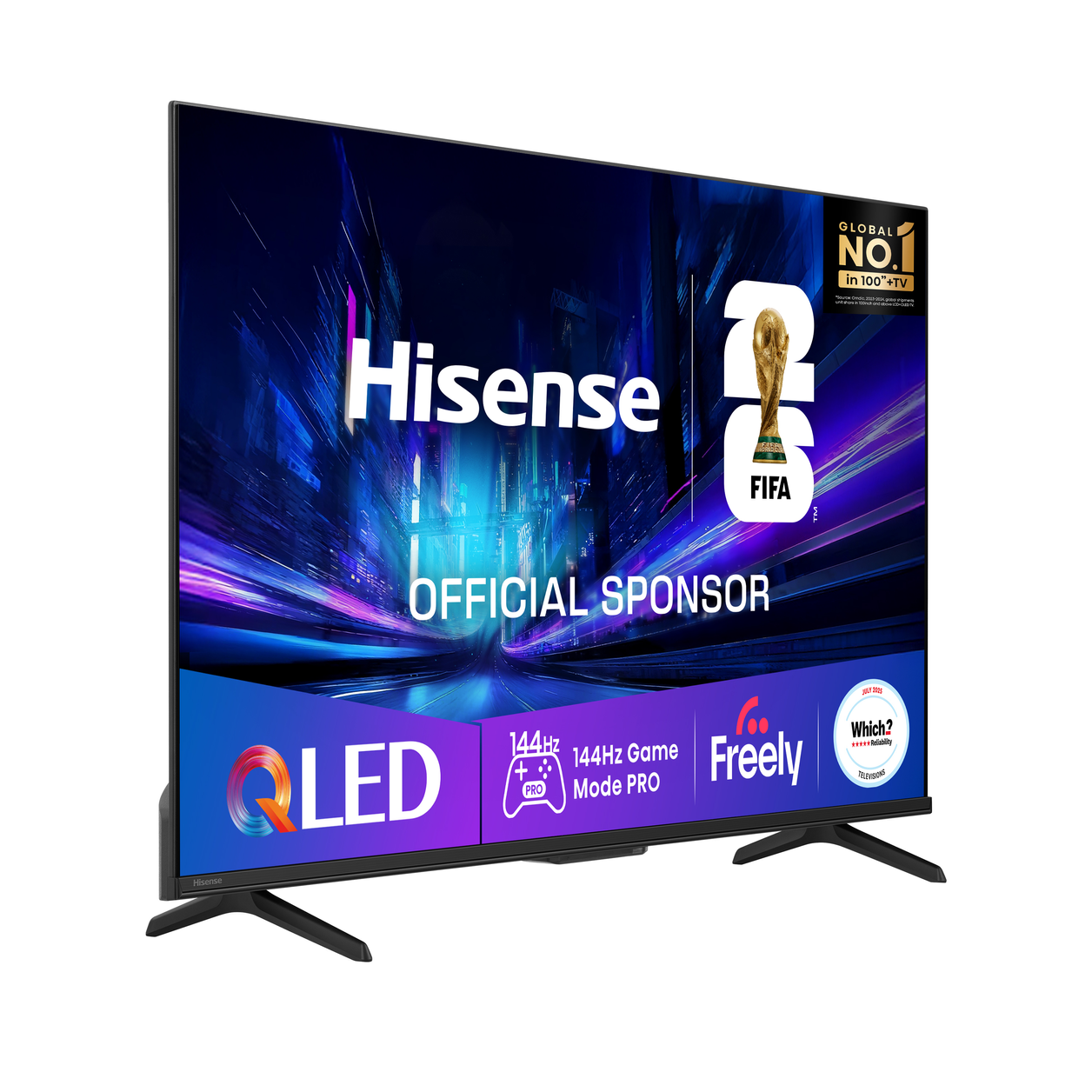 Hisense 50" E78QTUK PRO 144Hz QLED Smart AI TV with Freely