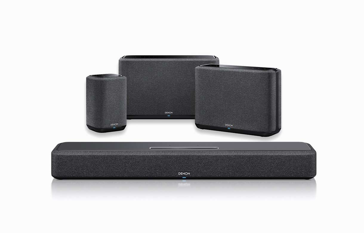 Denon Home 250 Wireless Speaker & Sound Bar 550 with Dolby Atmos - Compact Multi-Room Audio System