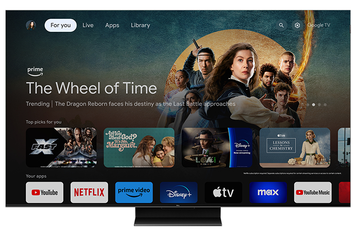 TCL QM7 55QM751G TV 139.7 cm (55") 4K Ultra HD Smart TV Wi-Fi Black 2400 cd/m²